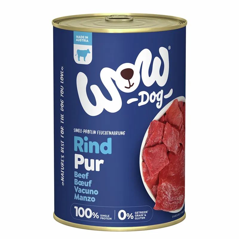 Rabatt Sparpaket 24 x 400 g Wow Rind Pur Hunde Nassfutter